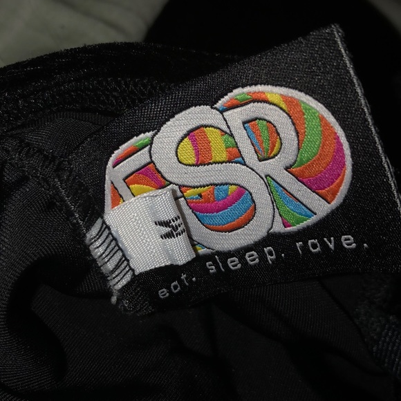 *SOLD* Eat Sleep Rave Black Lace Up Tube Top - Picture 4 of 4